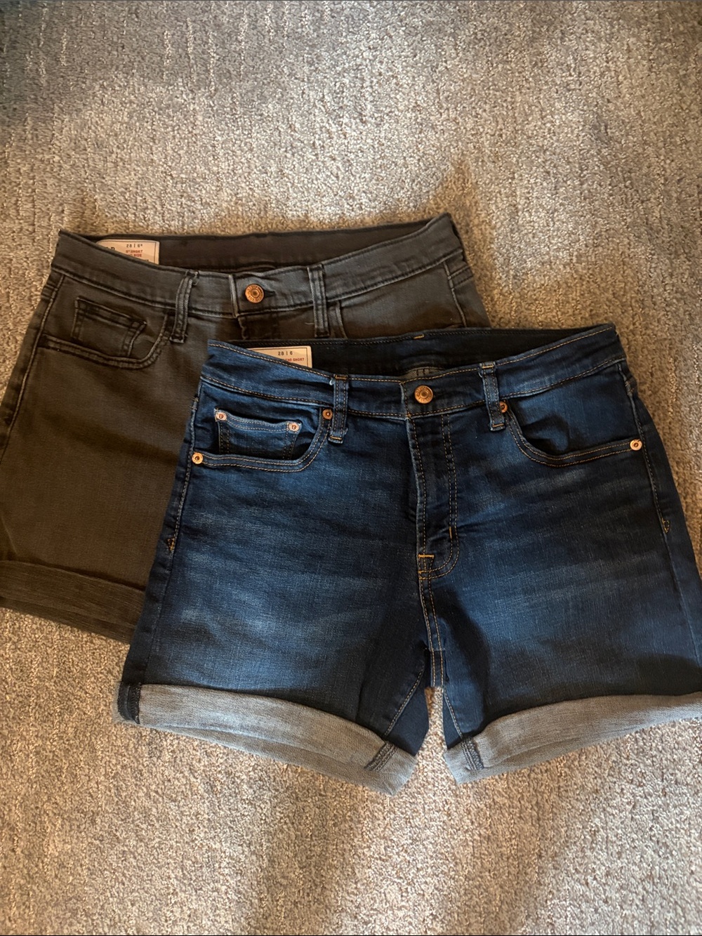 GAP Women's Denim and Faded Black Roll-Cuff Shorts